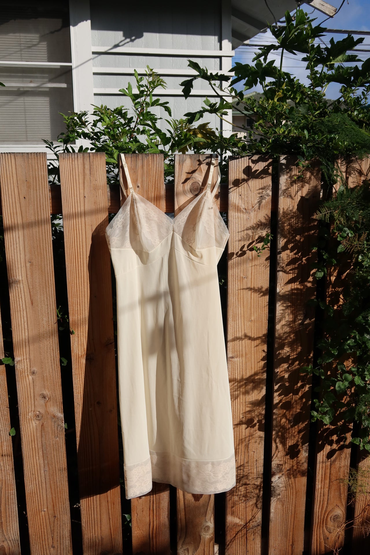 white lacey midi slip