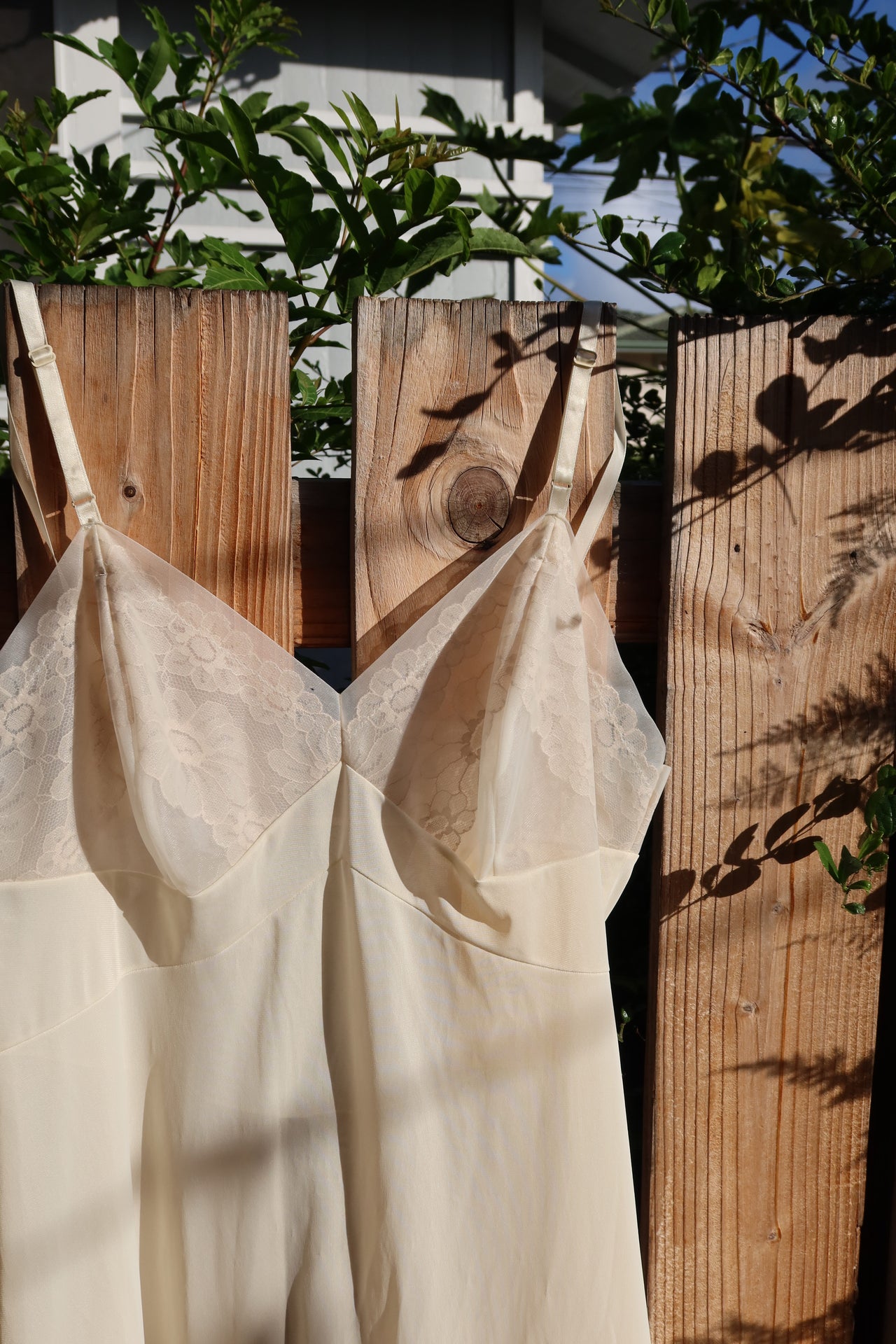 white lacey midi slip