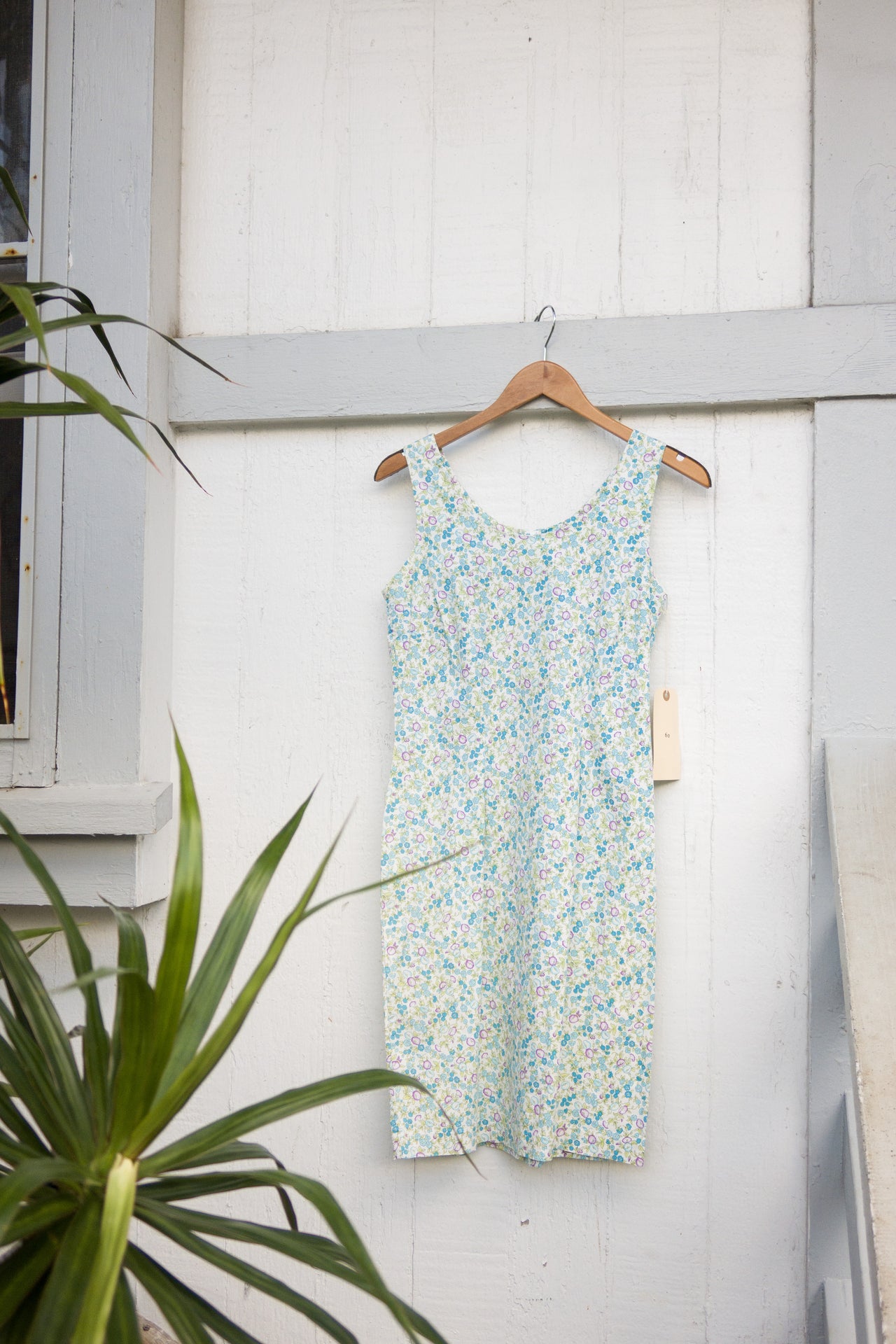 blue floral dress