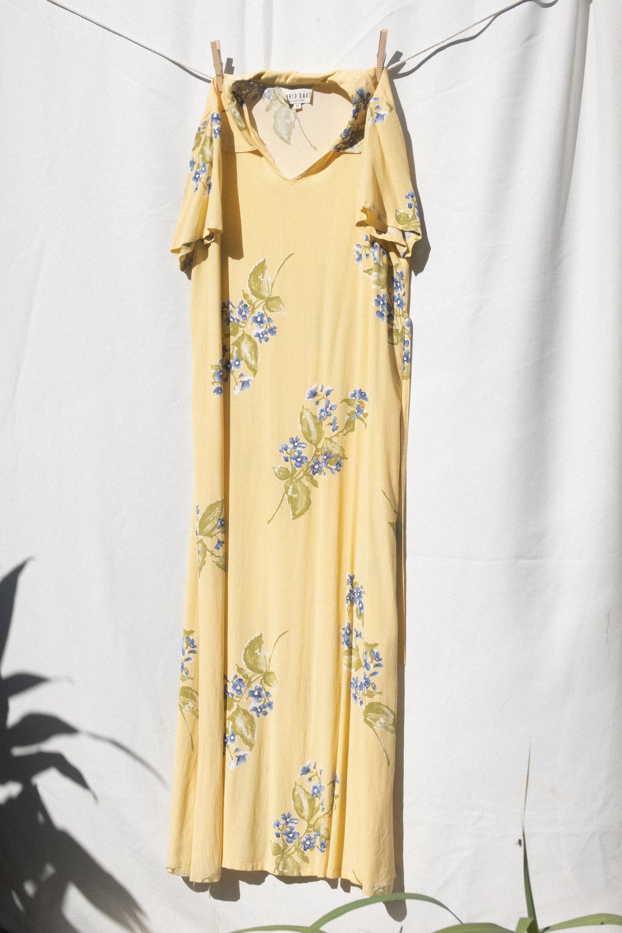 yellow floral collared dress