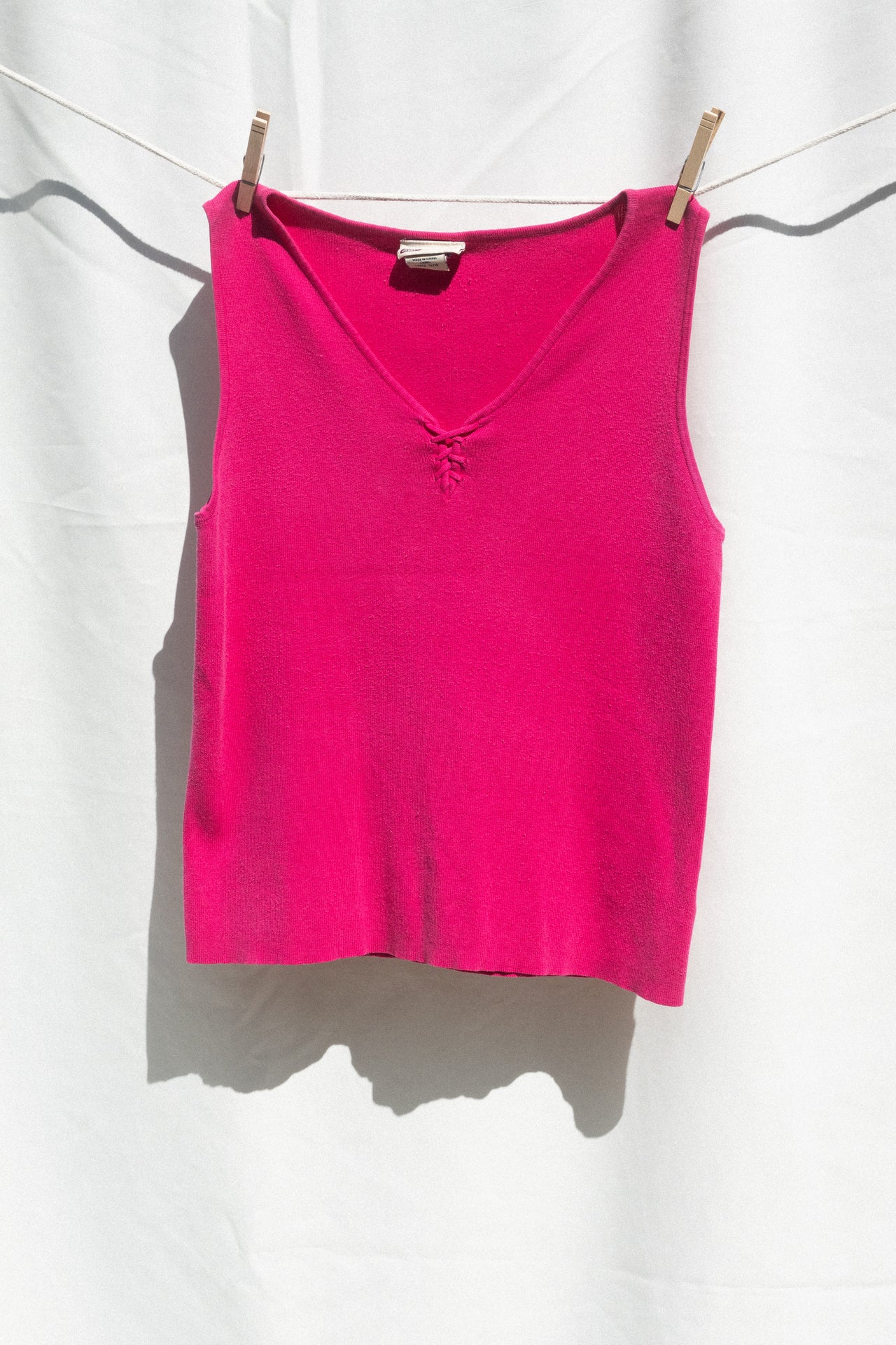 Hot Pink Knit Tank Top