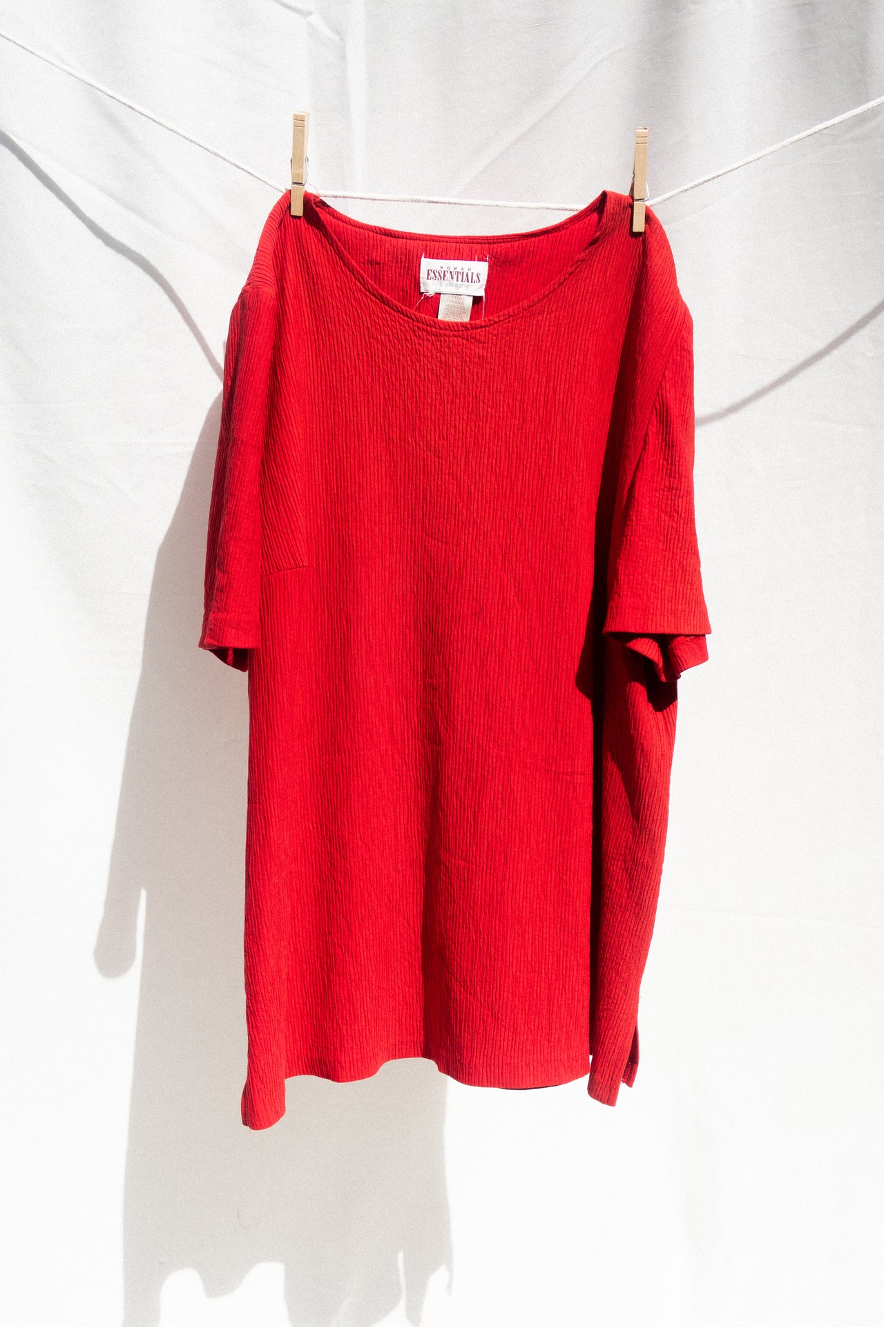 Red Textured Shift Tee