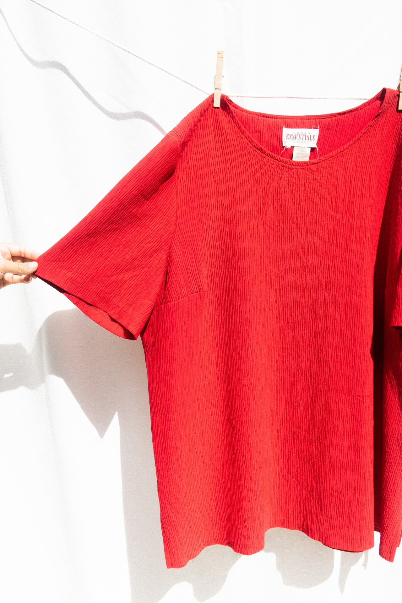 Red Textured Shift Tee