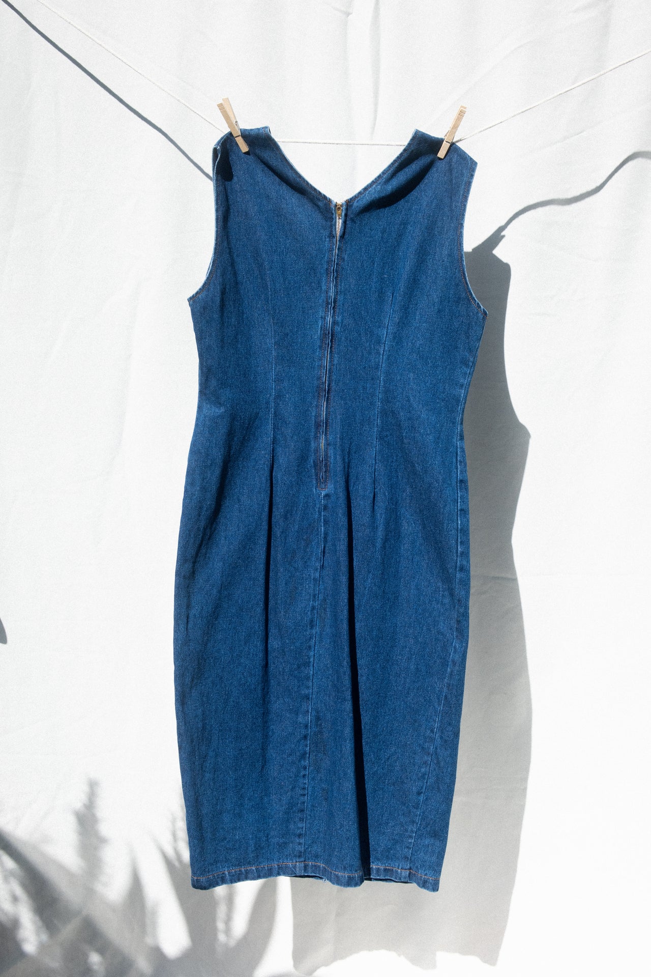 Denim Midi Dress with Buttons